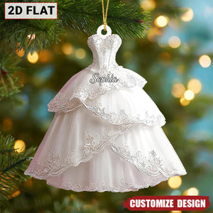 Personalized Wedding Dress Ornament – Perfect Wedding or Anniversary Gift