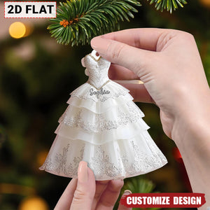 Personalized Wedding Dress Ornament – Perfect Wedding or Anniversary Gift