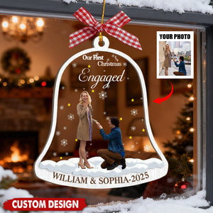 Custom Wedding Bell Ornament – Your Photo, Names & Date | Perfect Married or Engaged Keepsake