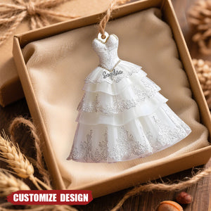 Personalized Wedding Dress Ornament – Perfect Wedding or Anniversary Gift