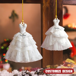 Personalized Wedding Dress Ornament – Perfect Wedding or Anniversary Gift