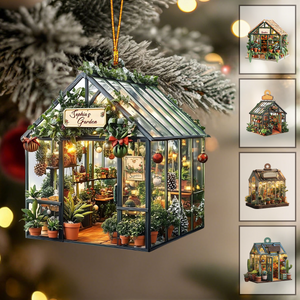 Personalized Greenhouse Christmas Ornament – Custom Name Garden Gift for Plant Lovers & Moms