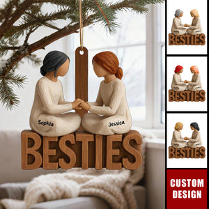 Custom “Besties” Friendship Ornament – Best Friend Christmas Gift