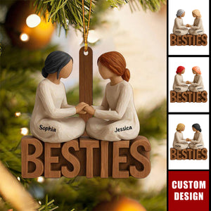 Custom “Besties” Friendship Ornament – Best Friend Christmas Gift