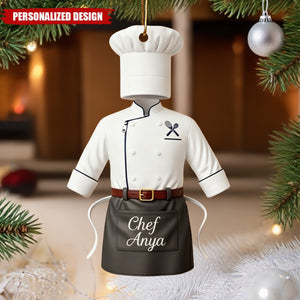 Custom Chef Christmas Ornament – Personalized Name Gift for Cooks & Bakers