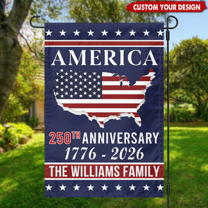 Personalized 250th Anniversary America Custom Family Garden Flag