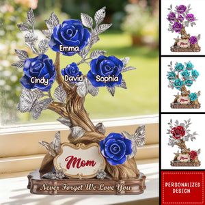 Personalized Family Tree Rose Acrylic Plaque - Gifts For Mom, Grandma