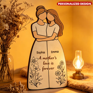Personalized Mother Daughter Names Wooden plaque - “A Mother’s Love Is Forever”