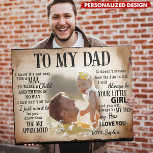 Personalized "To My Dad" Photo Canvas - Custom Father’s Day Gift