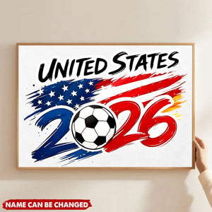 Personalized 2026 World Cup Country Soccer Poster - Custom Name