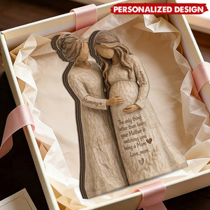 Personalized “Watching You Being a Mom” Wooden plaque - Custom Names Generational Love Gift