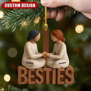 Custom “Besties” Friendship Ornament – Best Friend Christmas Gift