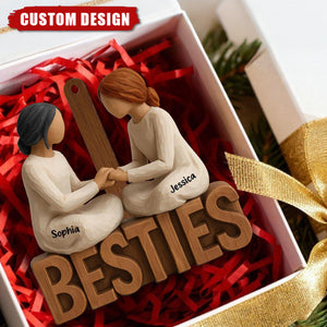 Custom “Besties” Friendship Ornament – Best Friend Christmas Gift