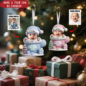 Personalized Baby’s 1st Christmas Ornament – Custom Photo & Name Gift
