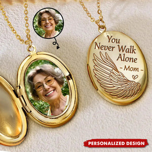 You Never Walk Alone - Personalized Photo Memorial Locket Necklace