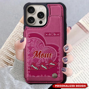 Personalized Grandma/Mom Leather Wallet Phone Case - Gift For Grandma/Mom