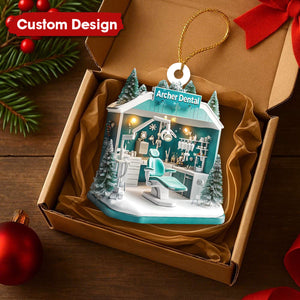 Personalized Dentist Office Christmas Ornament – Custom Dental Clinic Gift for Hygienists & Dental Professionals