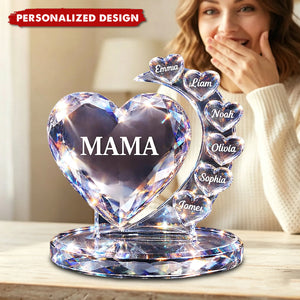 Personalized Mama Heart Plaque - Custom Kids Names Mother’s Day Gift