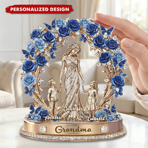 Personalized Family Tree Rose Wreath Plaque - Unique Gift for Grandma, Mom