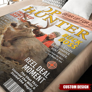 Custom “Top Hunter” Magazine Cover Blanket – Personalized Hunting Gift