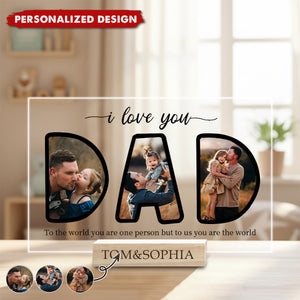 Personalized DAD Photo Collage Acrylic Plaque -Heartfelt Family Memory Gift for Dad