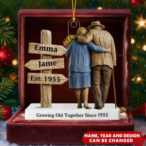 Personalized Senior Couple Ornament – Growing Old Together Keepsake
