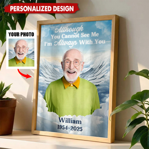 Personalized In Loving Memory Angel Wings Poster – Custom Memorial Gift with Photo