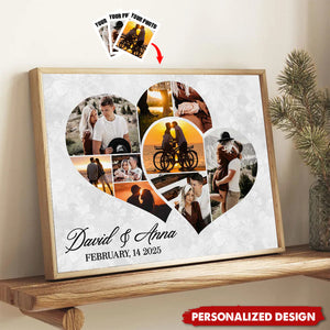 Personalized Heart Photo Poster – Anniversary Gift For Couples