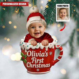 Personalized Baby’s First Christmas Mug Ornament