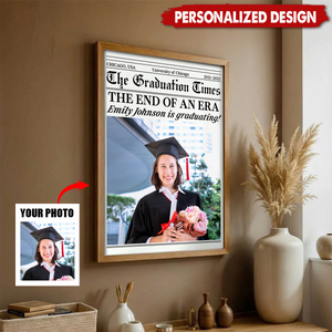 Personalized "The Graduation Times" Newspaper Poster - Gift For Graduates