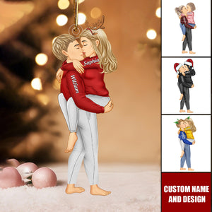 Custom Couple Hug Ornament β Personalized Names & Design