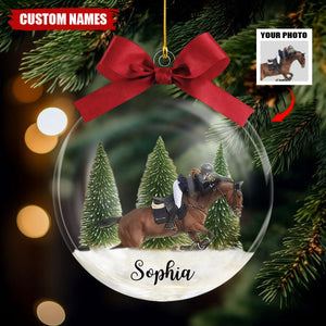 Personalized Horse Riding Christmas Ornament – Custom Photo & Name
