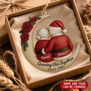 Personalized “From Our First Kiss to Our Last Breath” Christmas Couple Ornament – Custom Names & Year