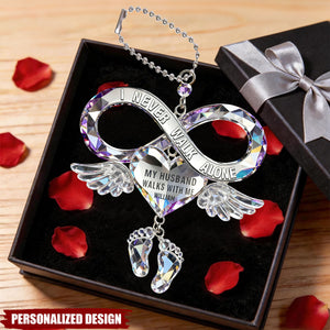 Personalized I Never Walk Alone Car Ornament - Memorial Gift For Family