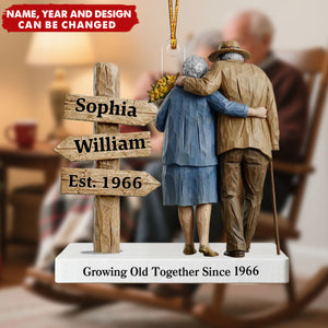 Personalized Senior Couple Ornament – Growing Old Together Keepsake