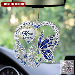 Memorial Heart Ornament for Mom/Dad – Personalized In Memory Car Charm Decor