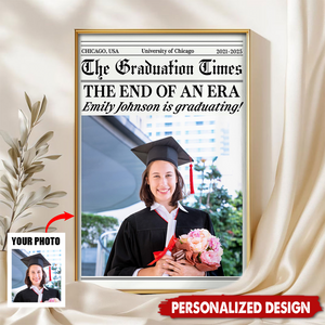 Personalized "The Graduation Times" Newspaper Poster - Gift For Graduates