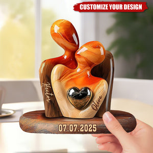 Custom Acrylic Couple Plaque with Names and Date – Unforgettable Love Gift