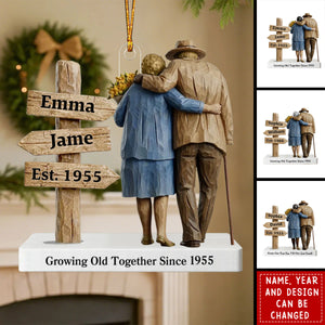 Personalized Senior Couple Ornament – Growing Old Together Keepsake