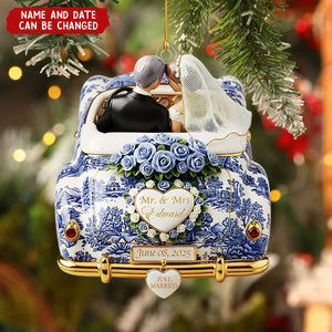 Personalized Just Married Car Ornament – Wedding Gifts For Couple