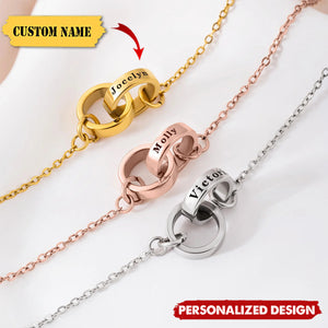 Personalized Double Circle Bracelet — Custom Name Valentine’s Day Gift