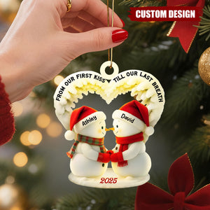 Personalized Snowman Couple Ornament 2025 β Custom Names Christmas Gift for Lovers