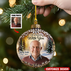 Custom Memorial Photo Christmas Ornament – Personalized Tribute Keepsake
