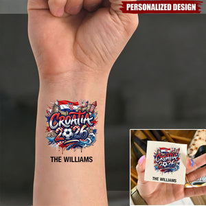 Personalized 2026 World Cup Country Tattoos - Custom Name