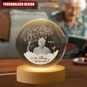 Personalized Photo Crystal Ball Lamp - Memorial Gift for Loss of Loved One