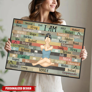 Personalized I Am Yoga Girl Poster - Gift For Yoga Lovers, Mental Health Gifts
