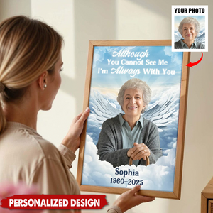 Personalized In Loving Memory Angel Wings Poster – Custom Memorial Gift with Photo