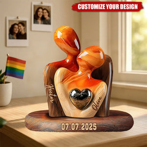 Custom Acrylic Couple Plaque with Names and Date – Unforgettable Love Gift