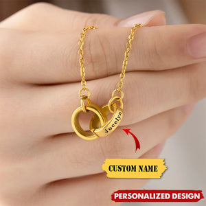 Personalized Double Circle Bracelet — Custom Name Valentine’s Day Gift