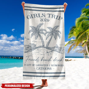 Personalized Summer Trip Beach Towel - Custom Theme & Name for Summer Trip